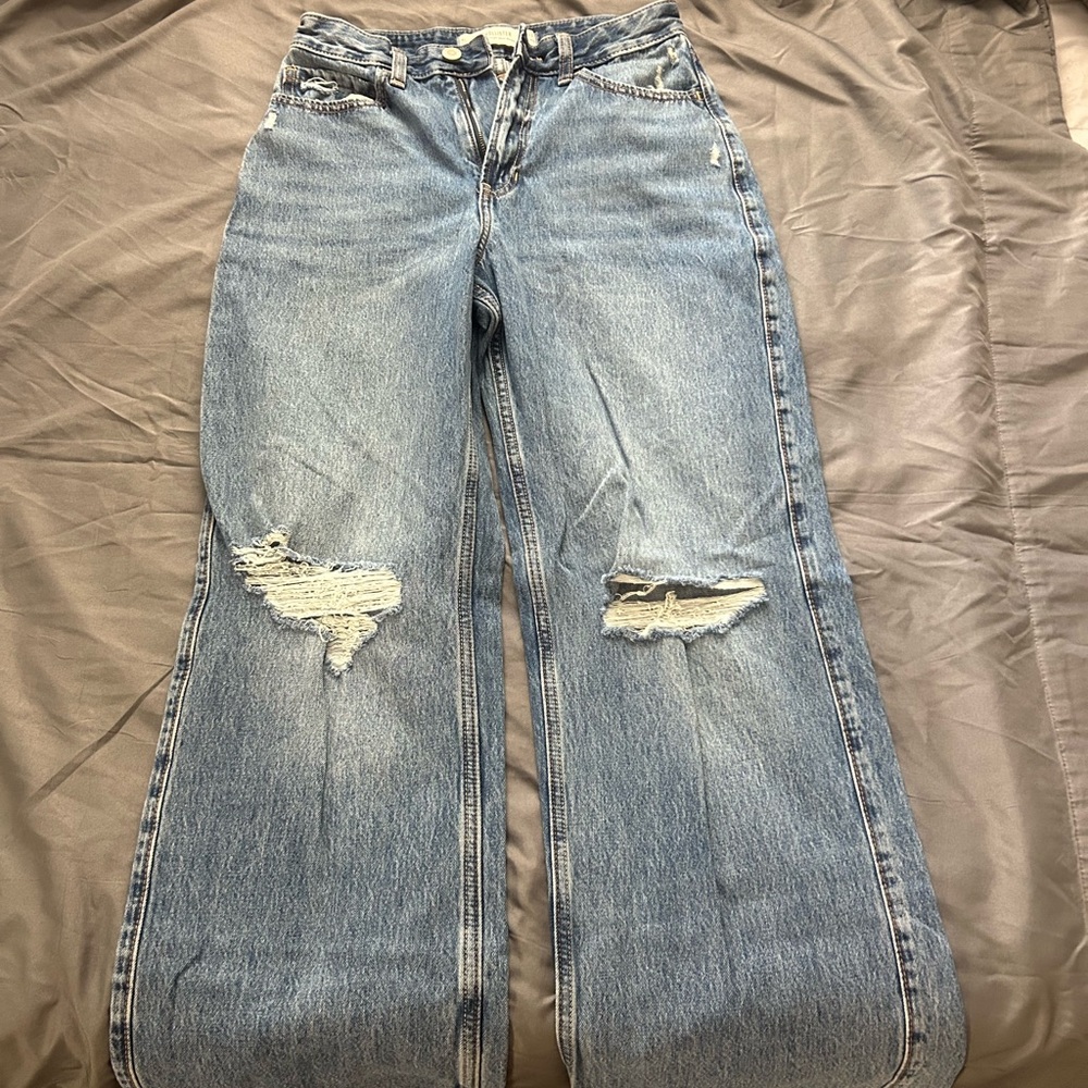 Hollister Light Blue Distressed Flare Jeans